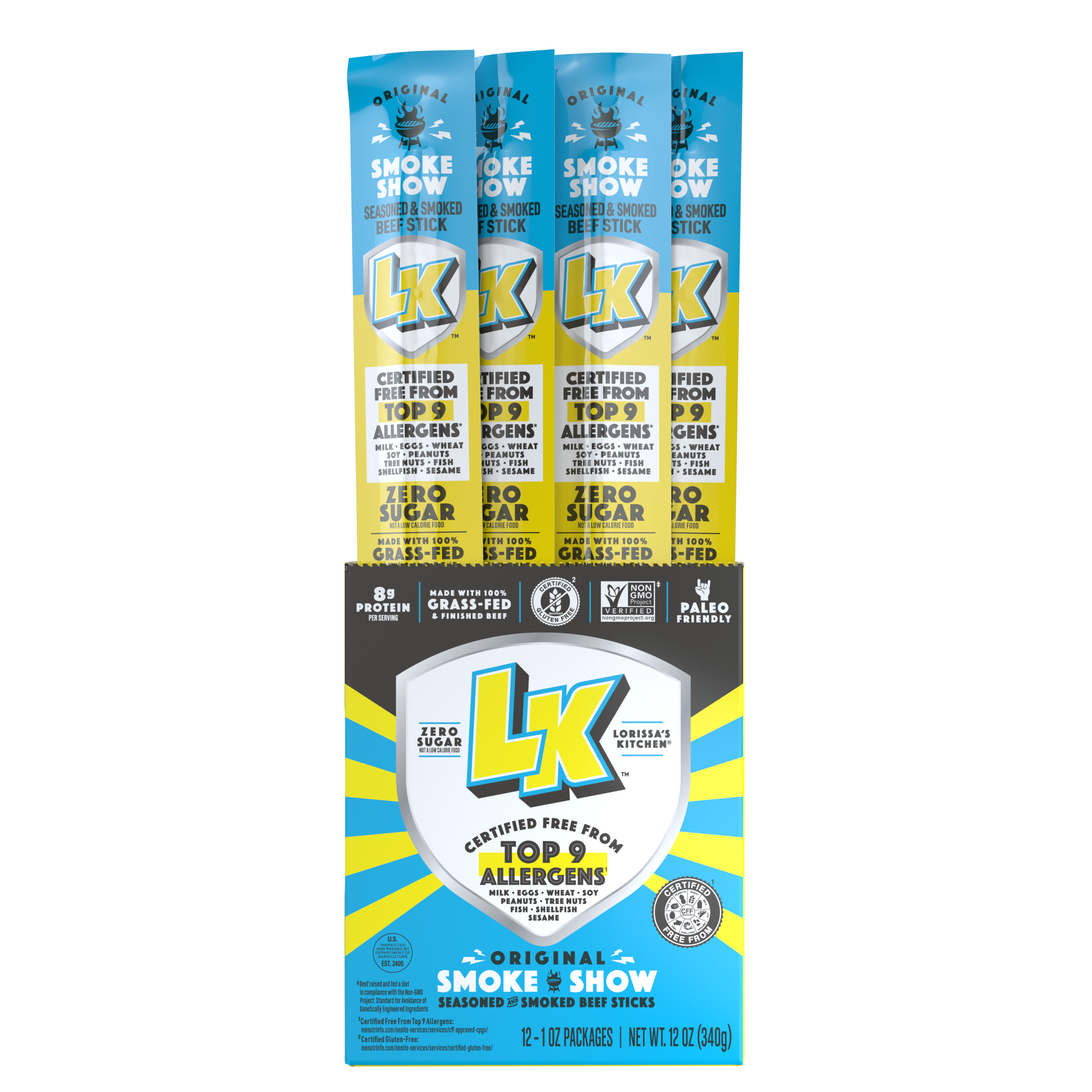 Smoke Show Smoked Beef Stick | Free From Top 9 Allergens | LK Smoke Show Smoked Beef Stick | Free From Top 9 Allergens | LK