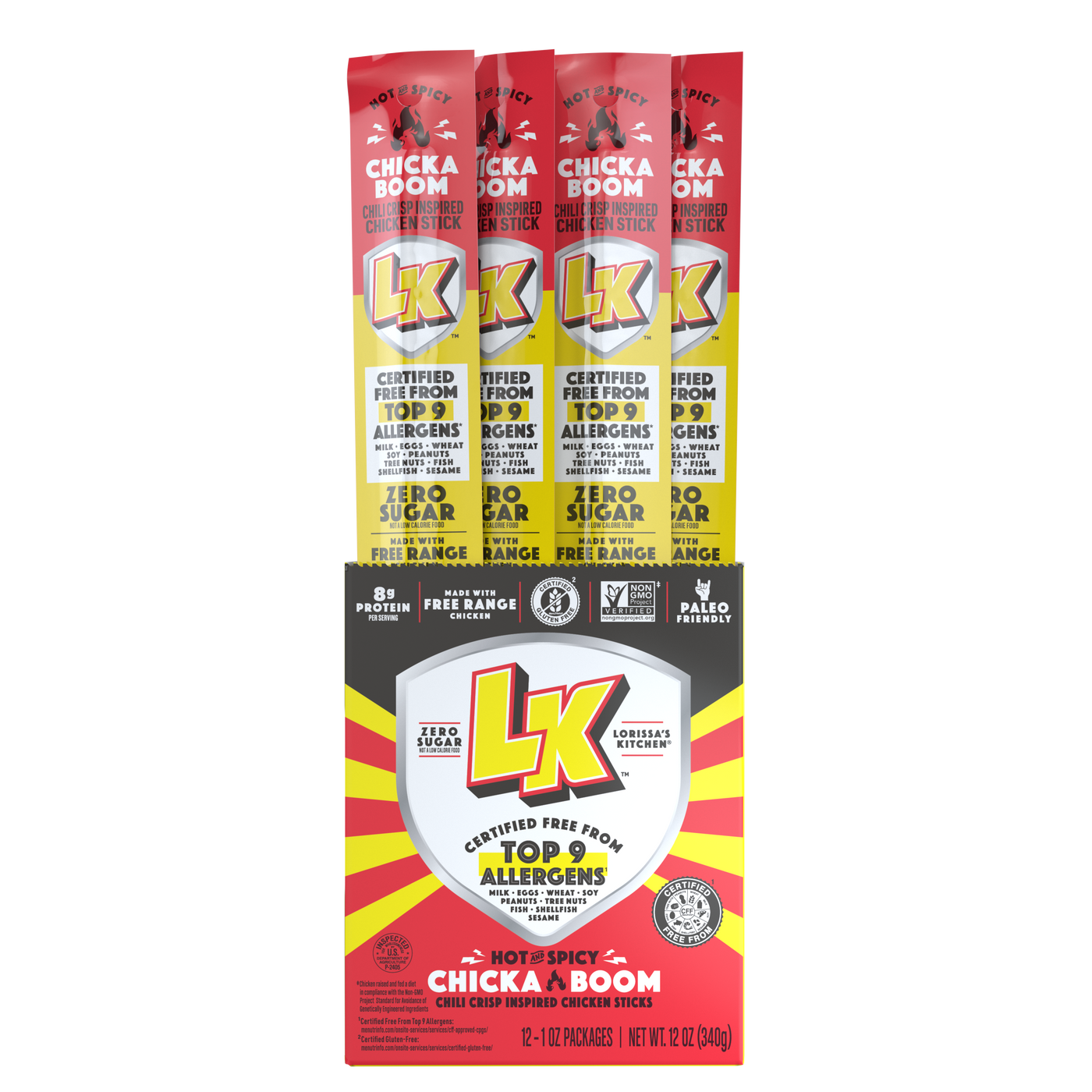 LK Chili Crisp Flavor Chicken Stick, 1 ounce, pack of 12