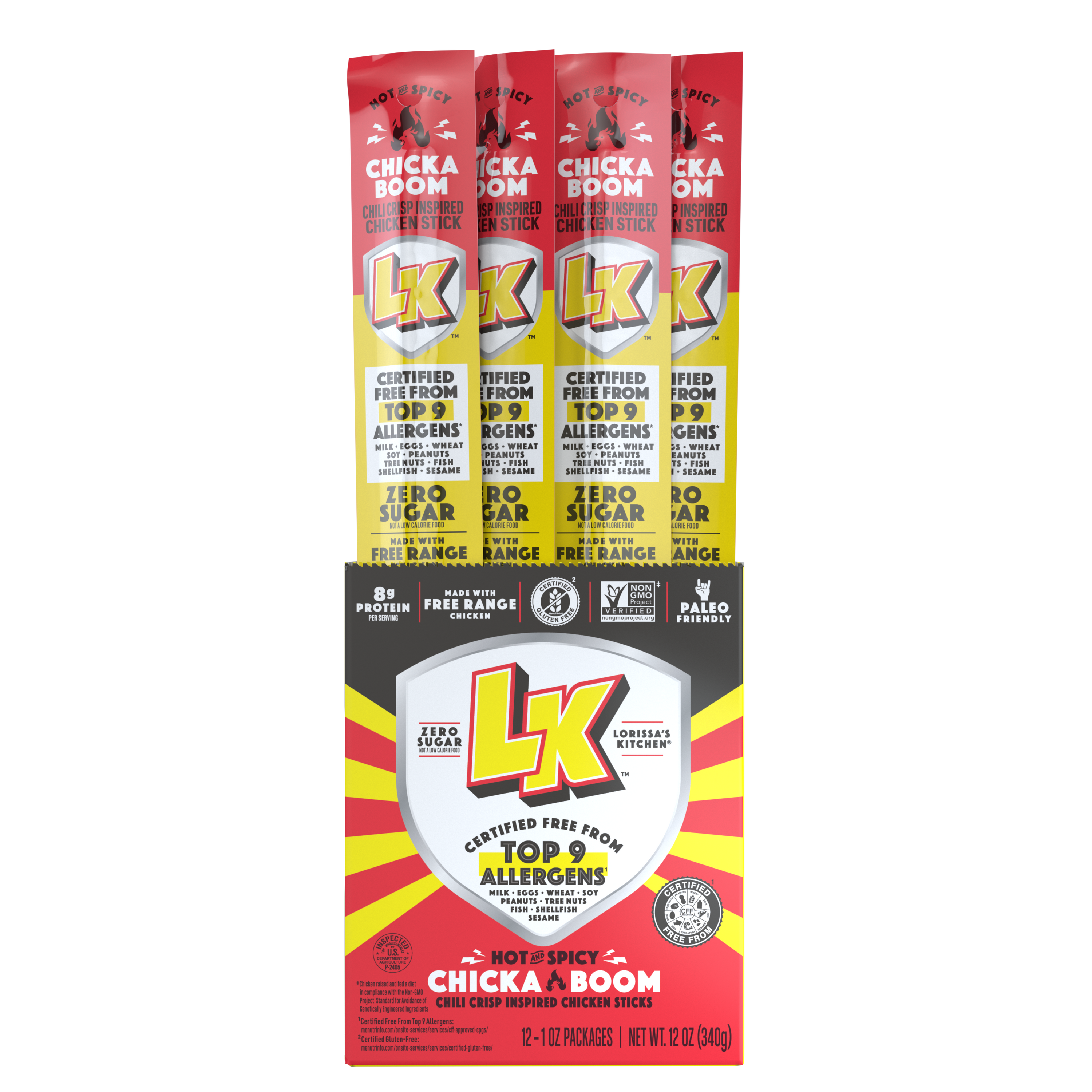 LK Chili Crisp Flavor Chicken Stick, 1 ounce, pack of 12