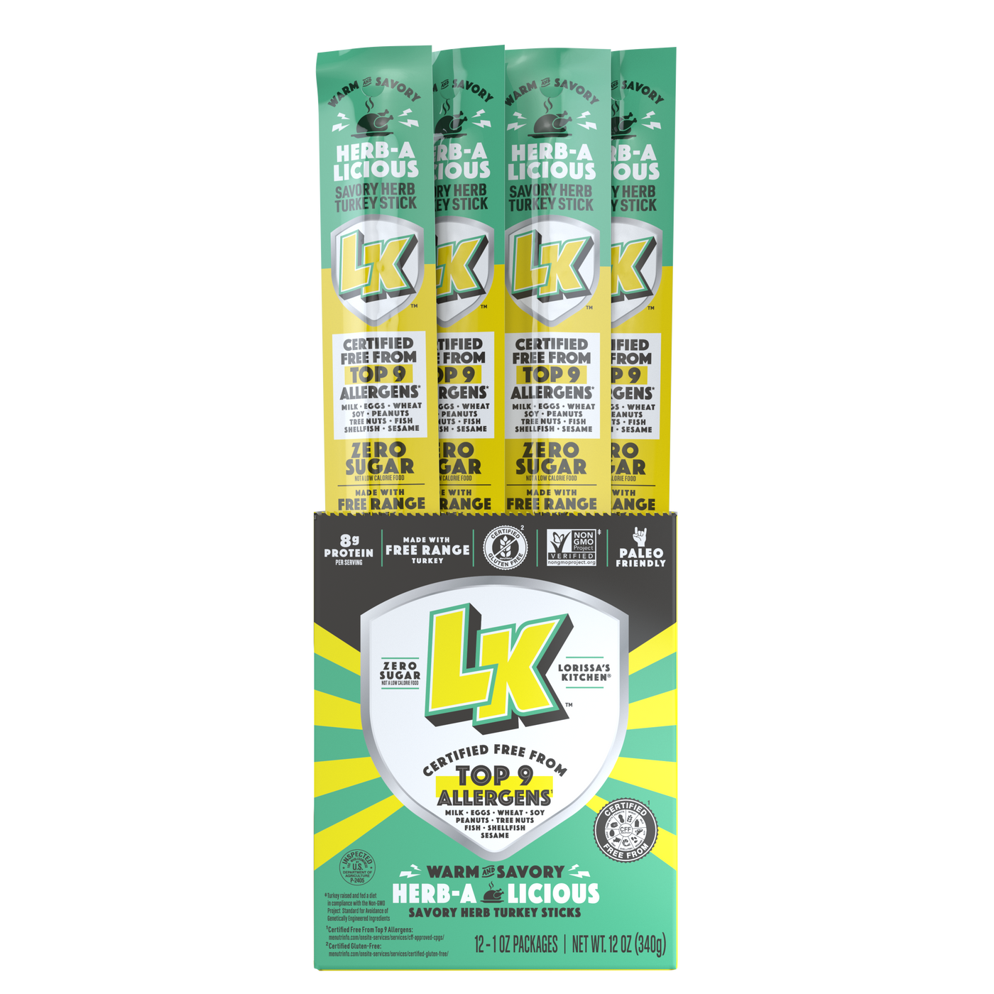LK Herb-A-Licious Flavor Turkey Stick, 1 ounce, pack of 12