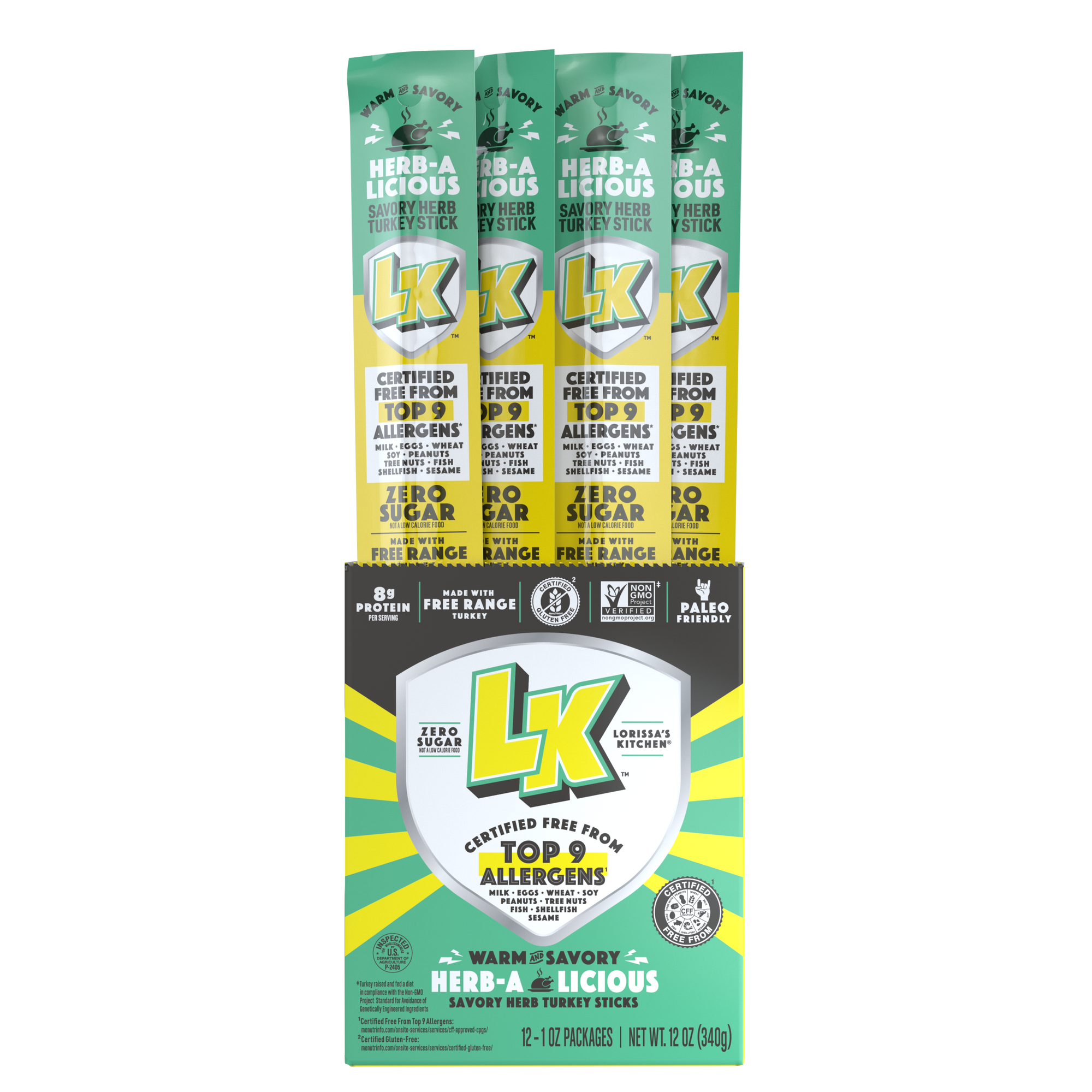 LK Herb-A-Licious Flavor Turkey Stick, 1 ounce, pack of 12