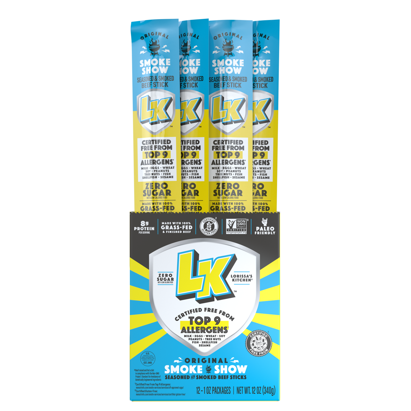 Lorissa's Kitchen Original Beef Stick, 1 ounce, pack of 12