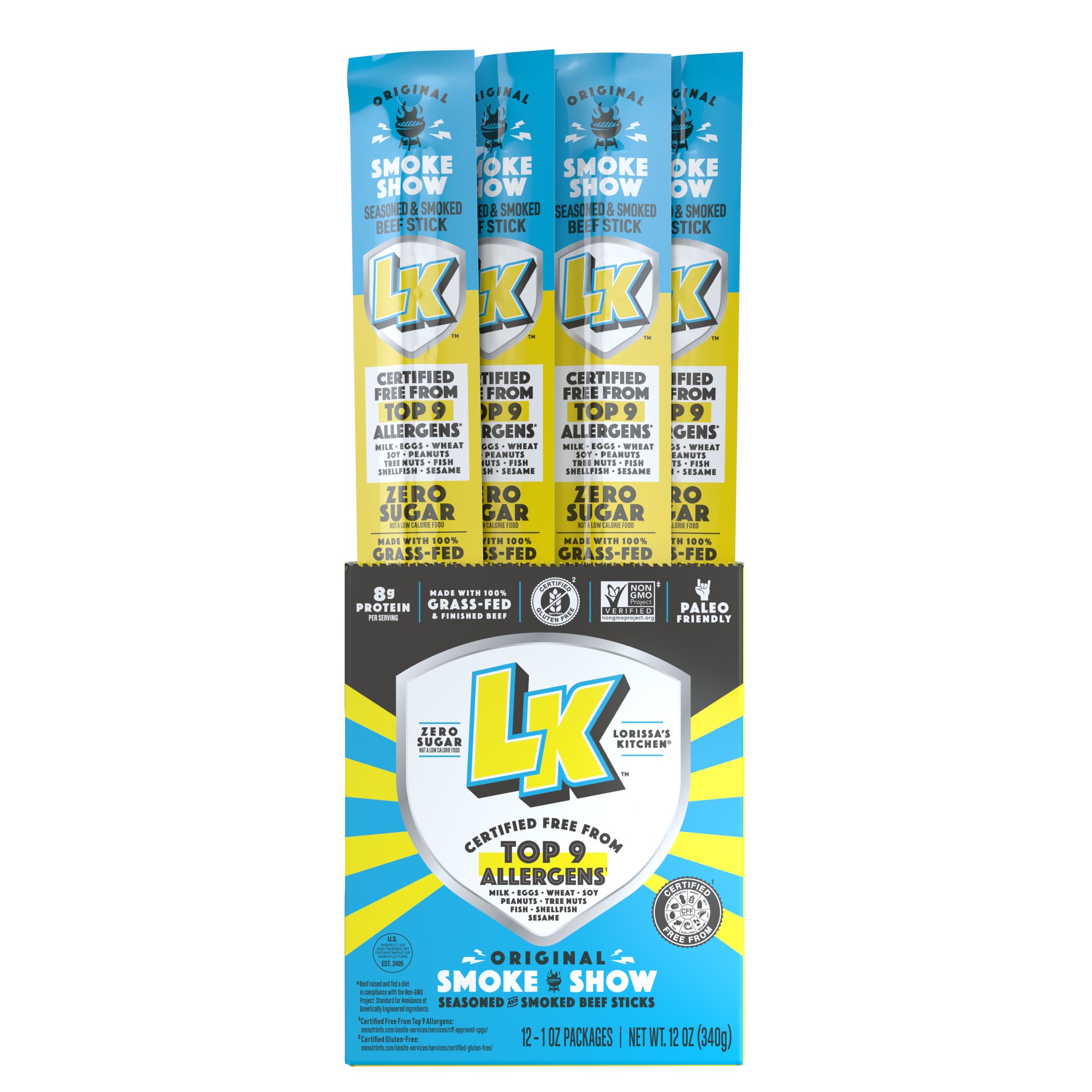 Lorissa's Kitchen Original Beef Stick, 1 ounce, pack of 12