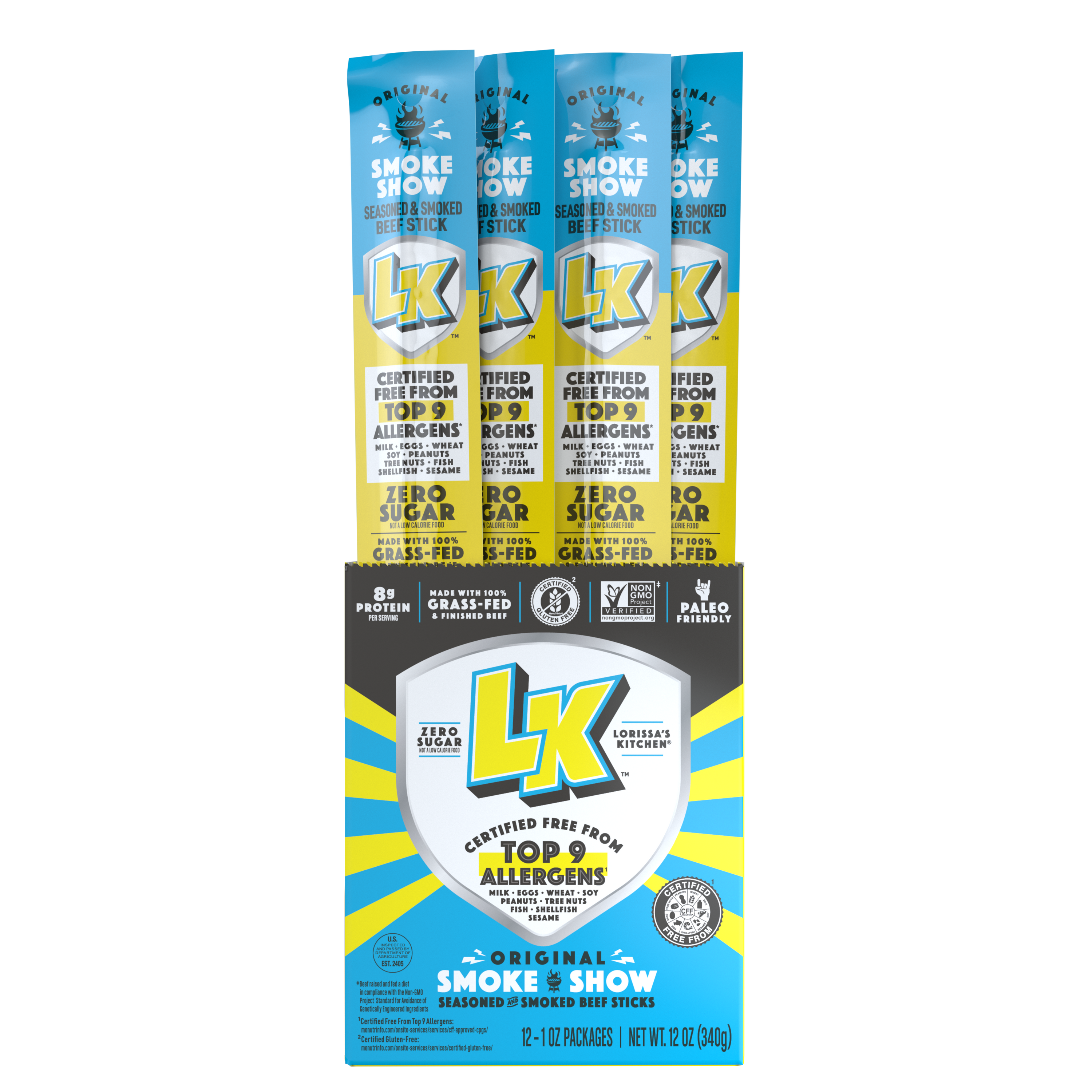 Lorissa's Kitchen Original Beef Stick, 1 ounce, pack of 12